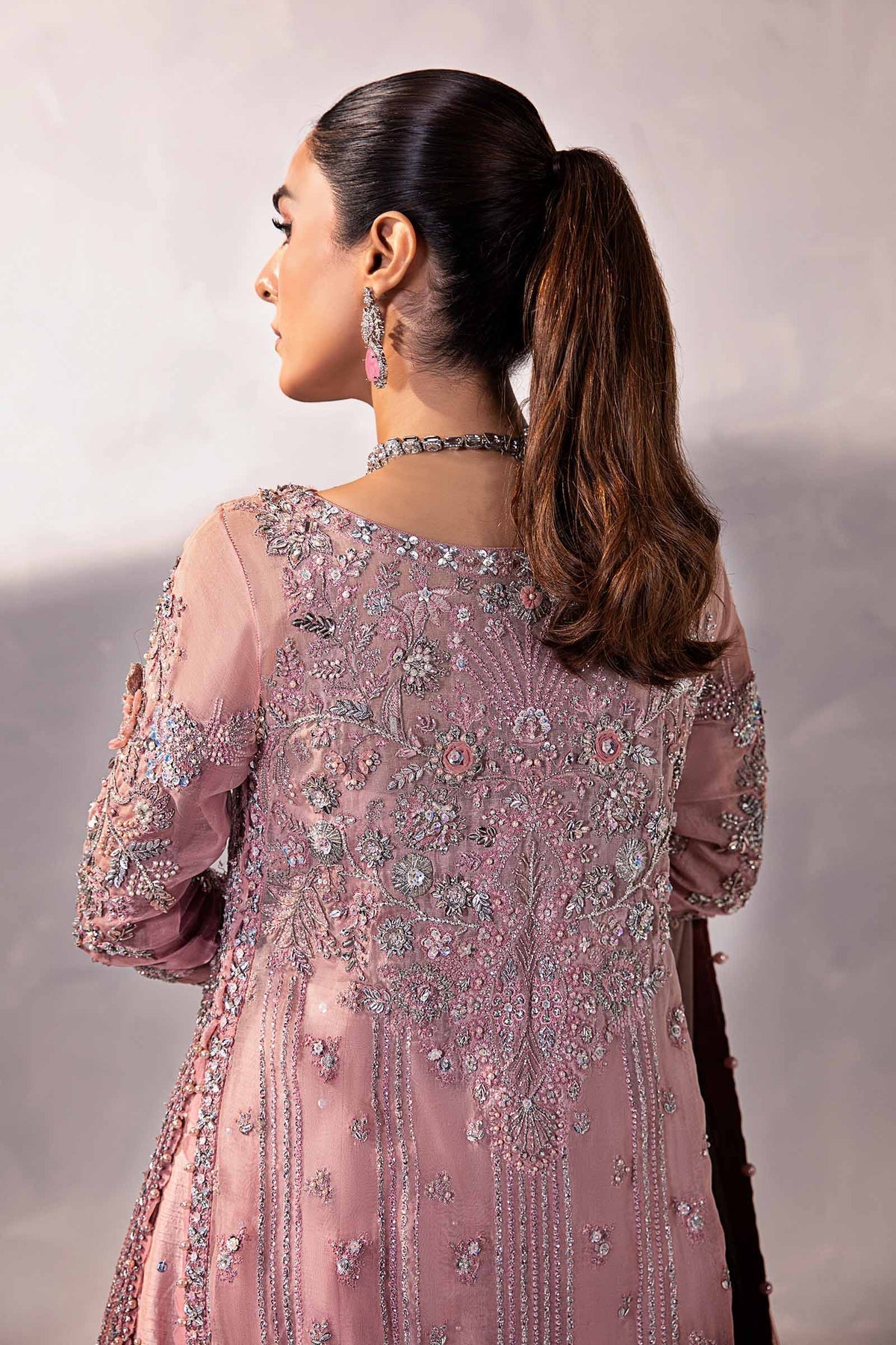 Maria B Resmin blush pink couture outfit detail