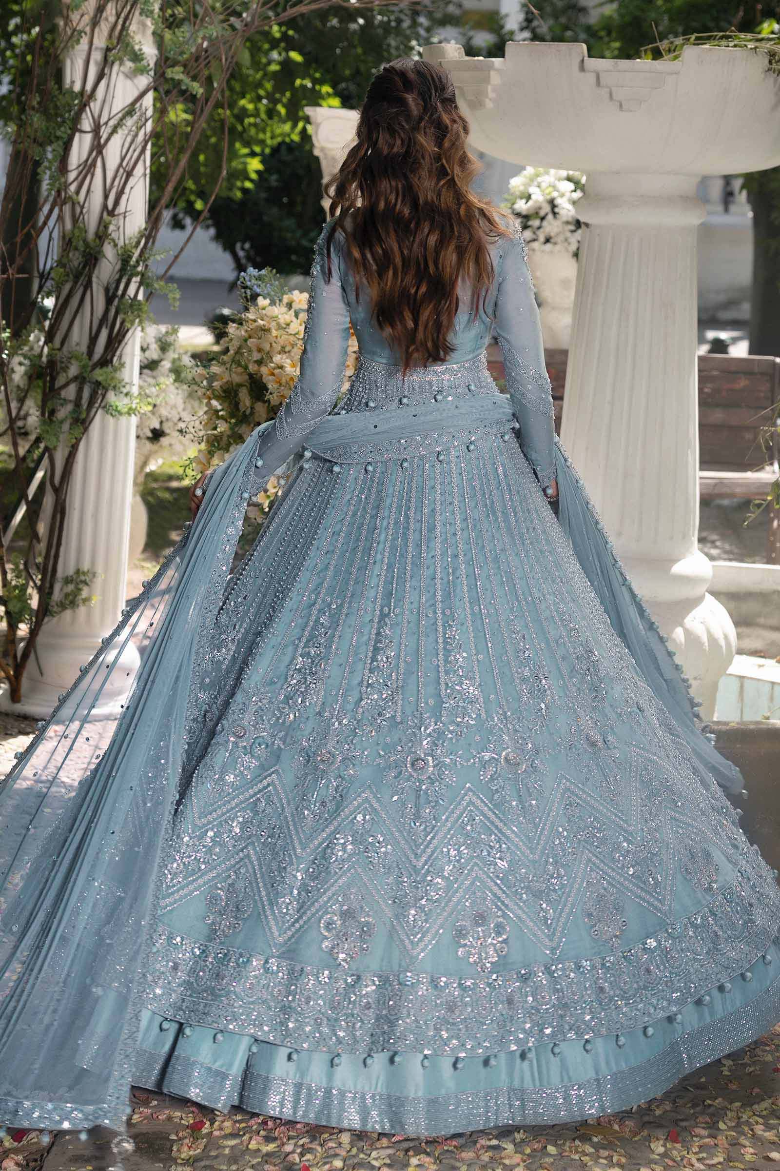 Maria B Amrin style — Mairaz ice blue lehenga reference, view 5 of 5