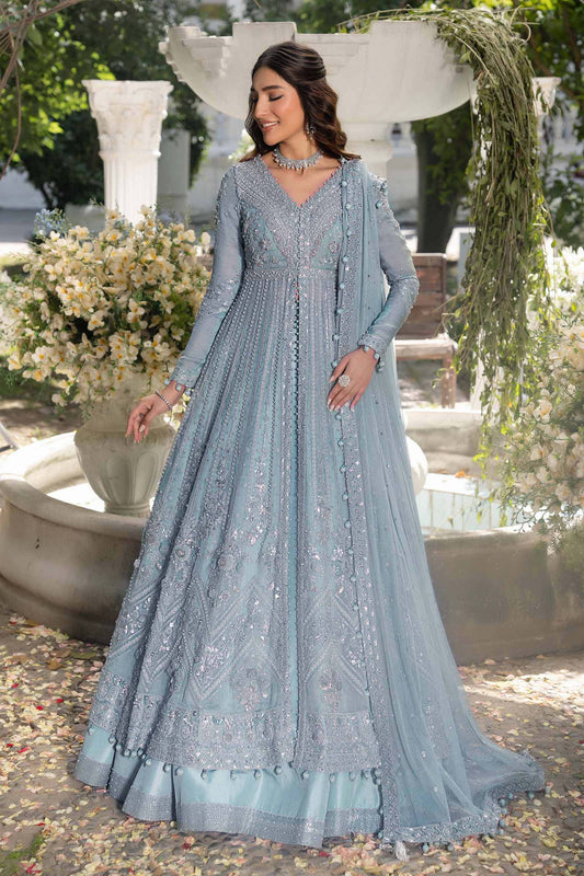 Maria B Amrin style — Mairaz ice blue lehenga reference, view 1 of 5