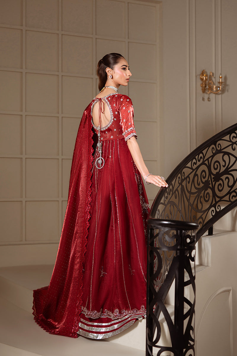 Sarazara Mehrunnisa style maroon embellished gown — Mairaz reproduction, view 4 of 6