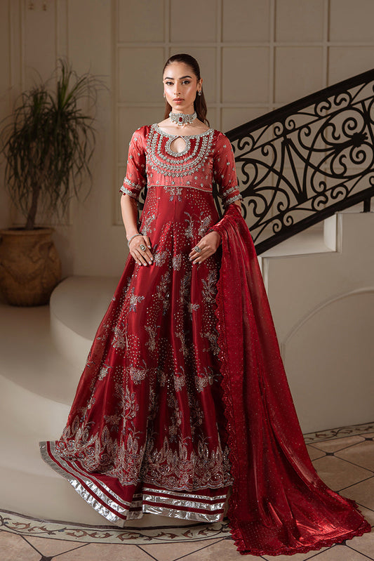 Sarazara Mehrunnisa style maroon embellished gown — Mairaz reproduction, view 1 of 6