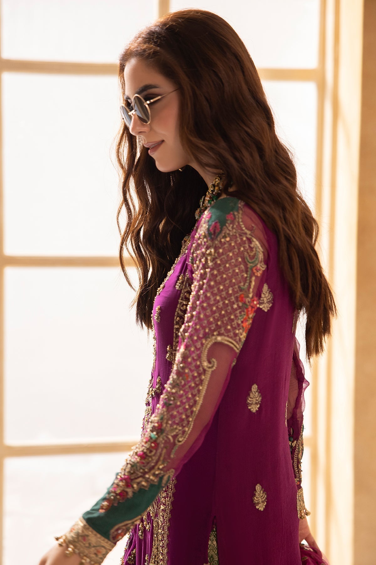 Charizma Dastan-e-Jashan DJR6-03 magenta outfit view