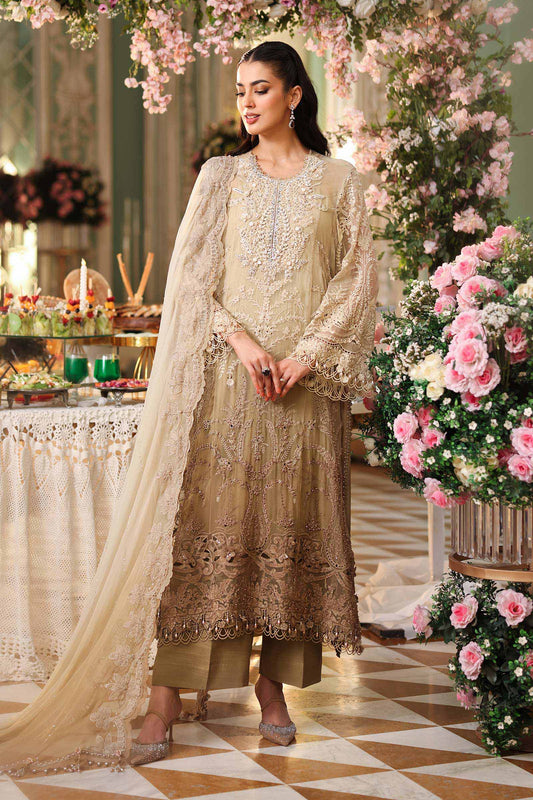 Maria B MPC-26-103 Style — Mairaz Olive Gold Three-Piece Suit