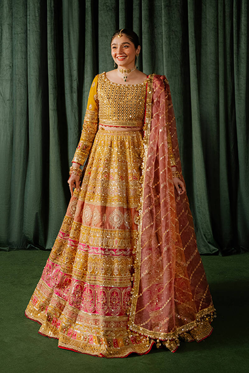 MNR Meher Style — Mairaz Mustard Lehenga