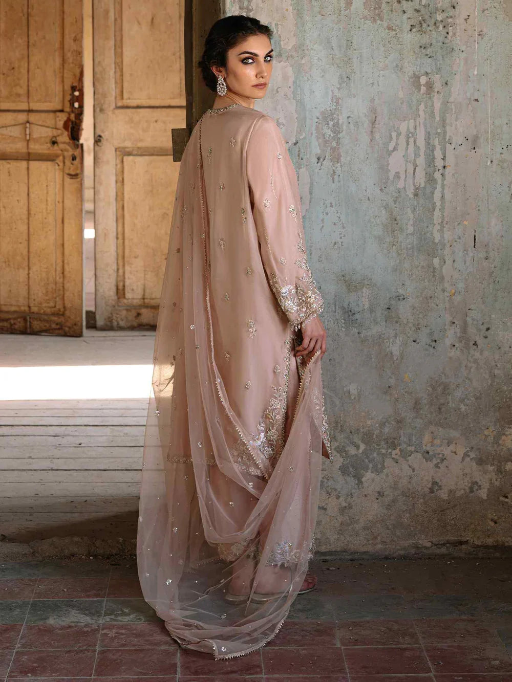 Misha Lakhani Alisha style — Mairaz light pink kurta set reference, view 3 of 4
