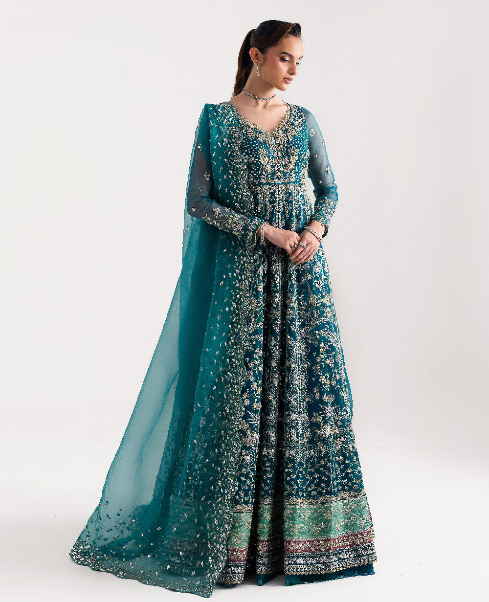 Republic Oriane Style — Mairaz Teal Green Lehenga