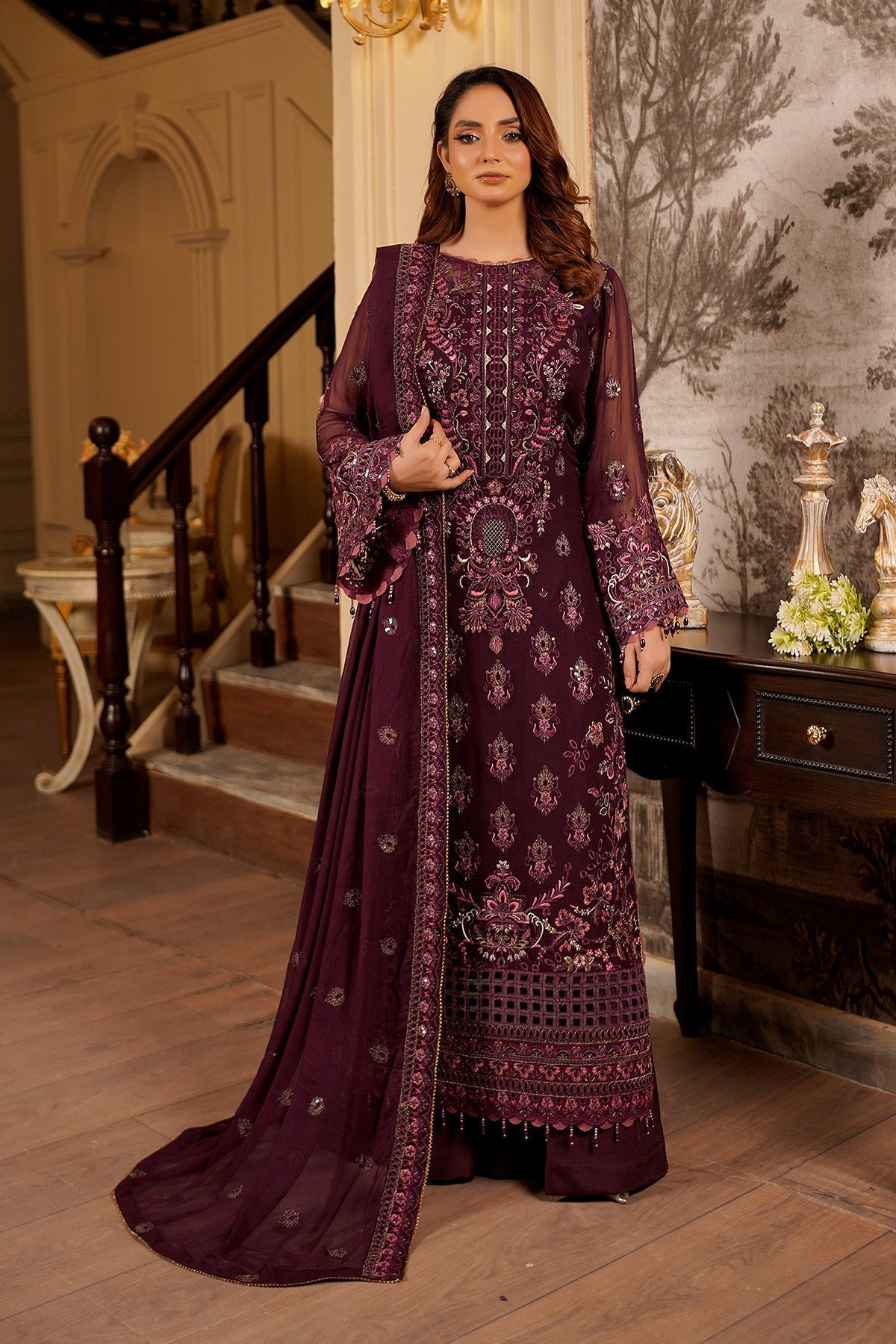 Maryams Nageena-A-1106 Style — Mairaz Three-Piece Suit