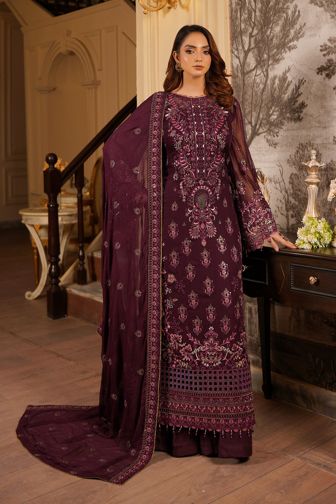 Maryams Nageena-A-1106 Style — Mairaz Three-Piece Suit