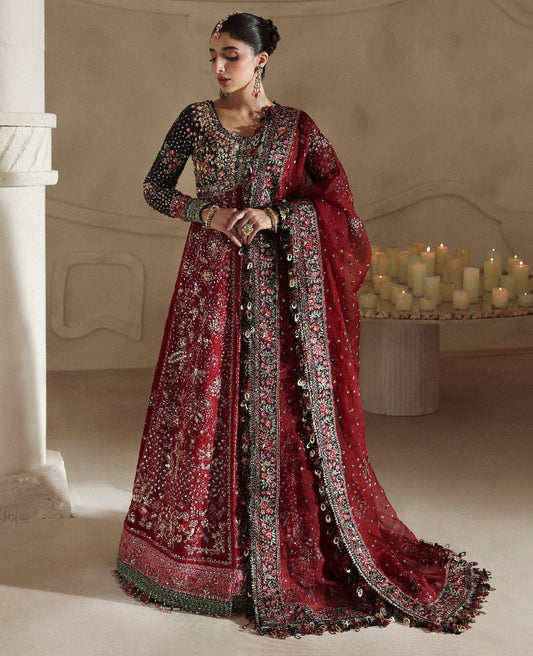 Republic Womenswear Lucienne black and deep red luxury formal outfit full look
