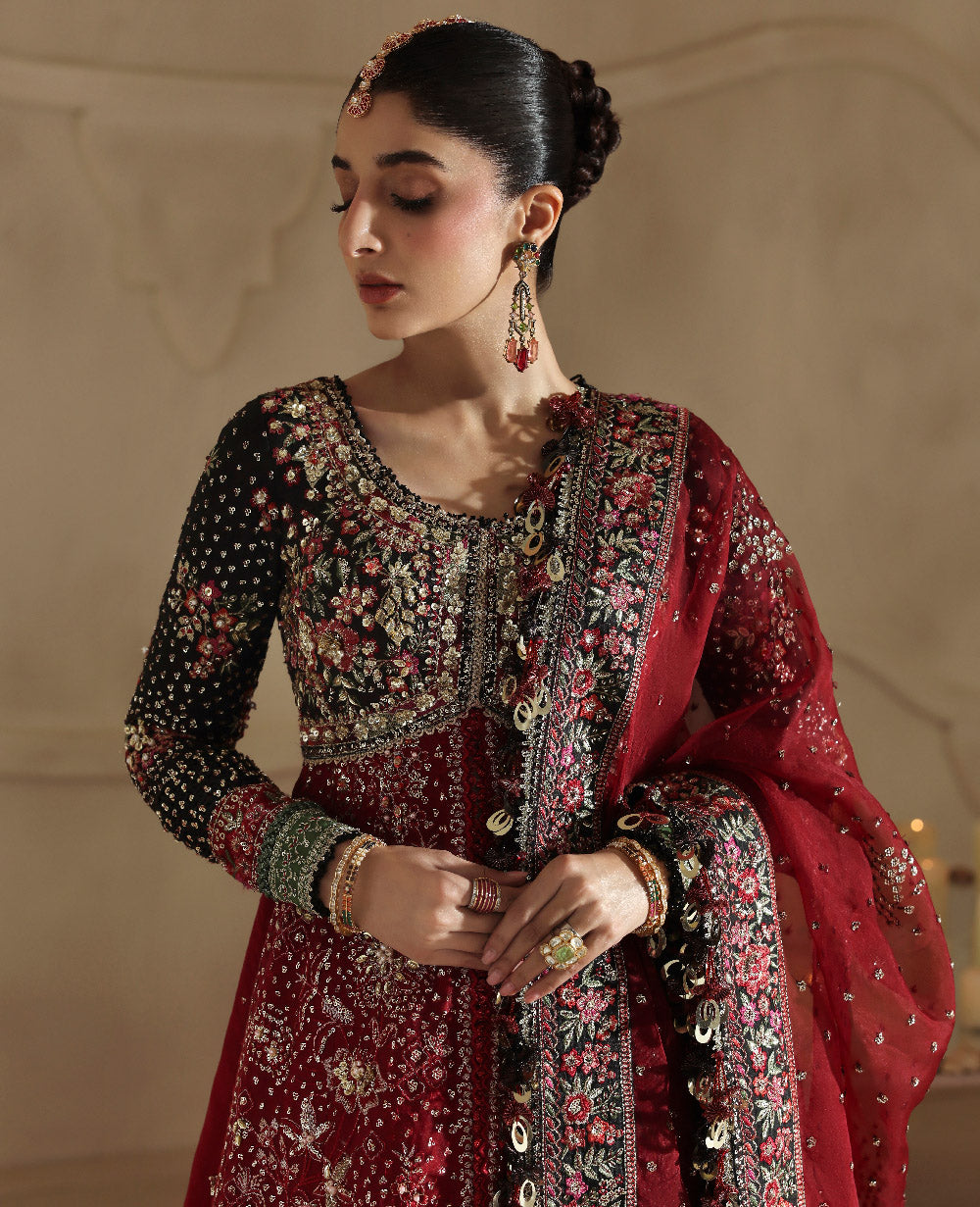 Republic Womenswear Lucienne close-up of black embroidered jacket bodice