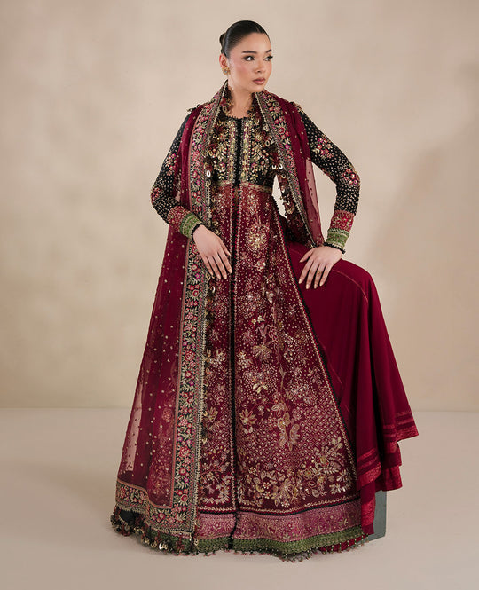 Republic Womenswear Lucienne front view with open jacket over embroidered lehenga