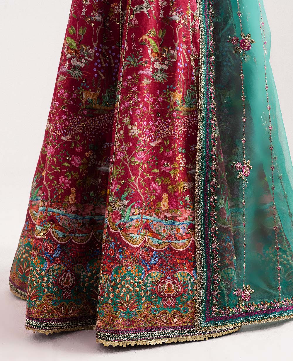 Republic Floriane Style — Mairaz Hot Pink & Teal Long Frock