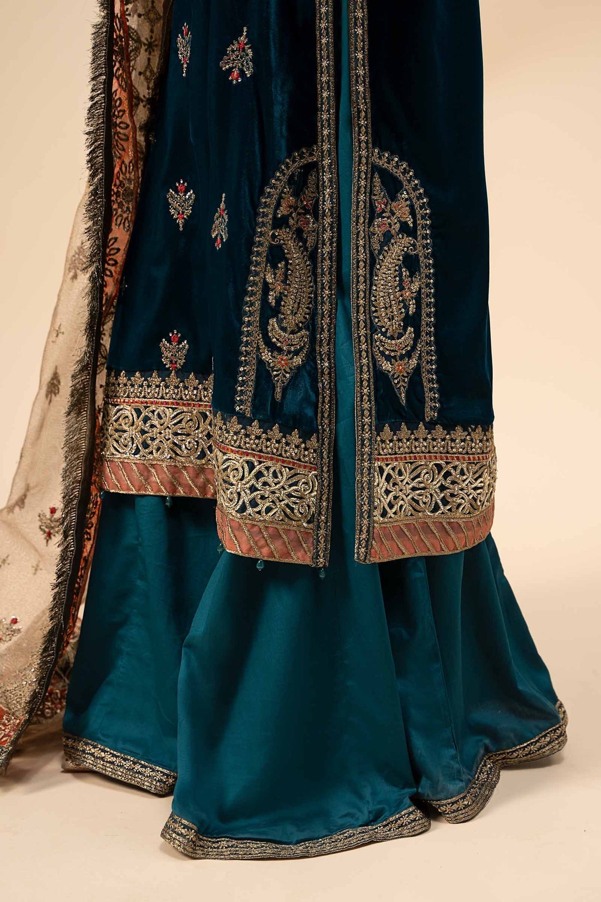 Maria B – Velvet Teal Blue SF-W24-29 Style — Mairaz reproduction, product view 6 of 6