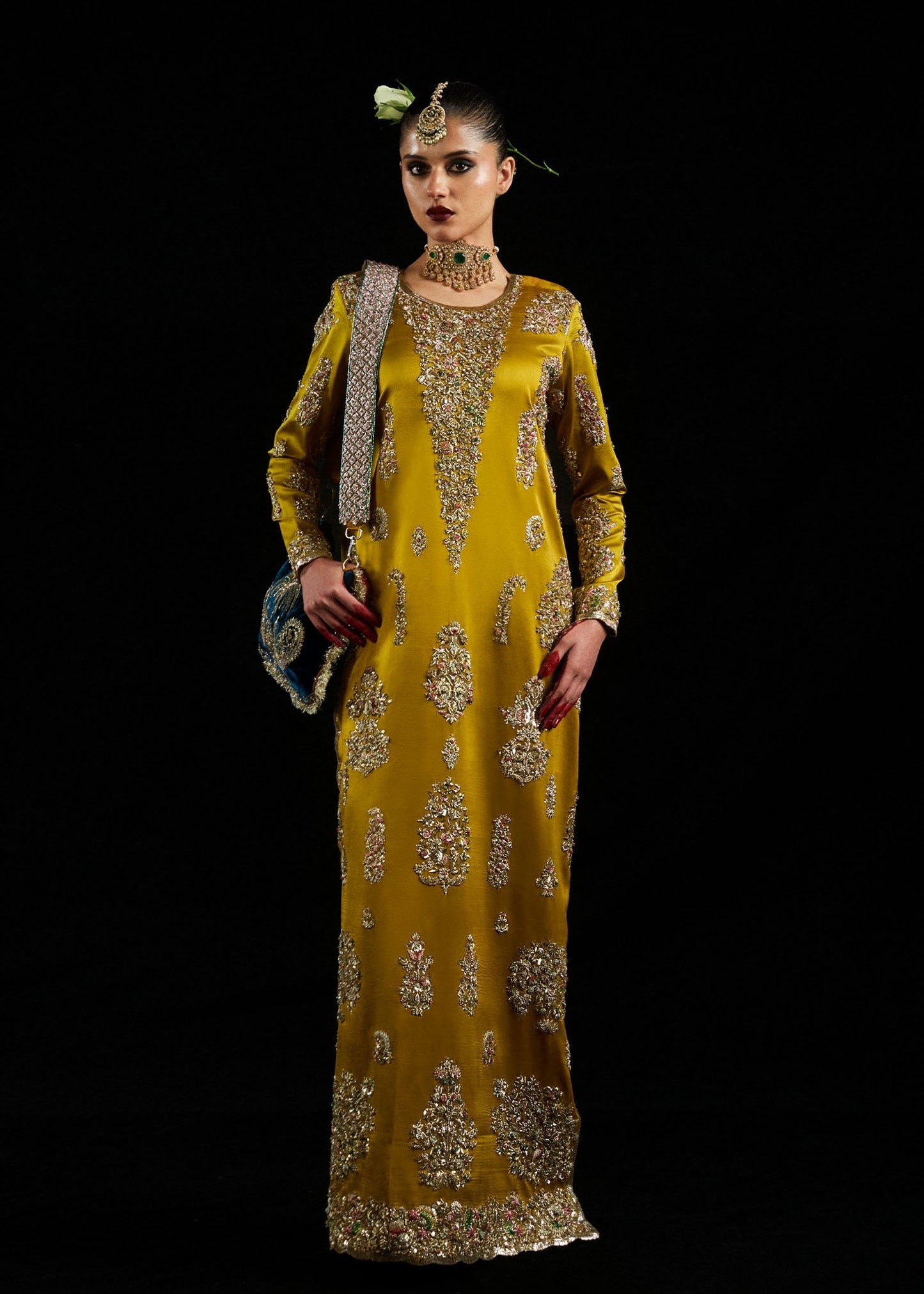 Hussain Rehar Sandali Style — Mairaz Mustard Formal Ensemble