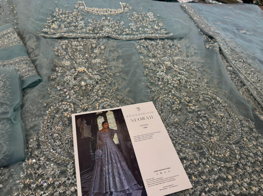 Faiza Saqlain – Ayana Style, embroidered fabric with design reference