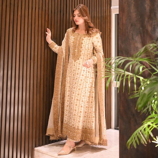 Haris Shakeel Seemal style — Mairaz ivory three-piece suit reference, view 1 of 3