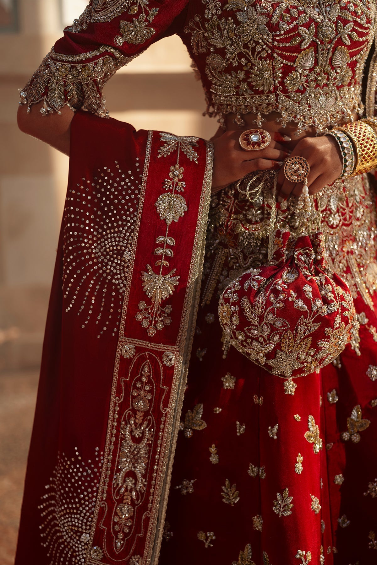 Nyra Couture Amara style — Mairaz red lehenga reference, view 6 of 9