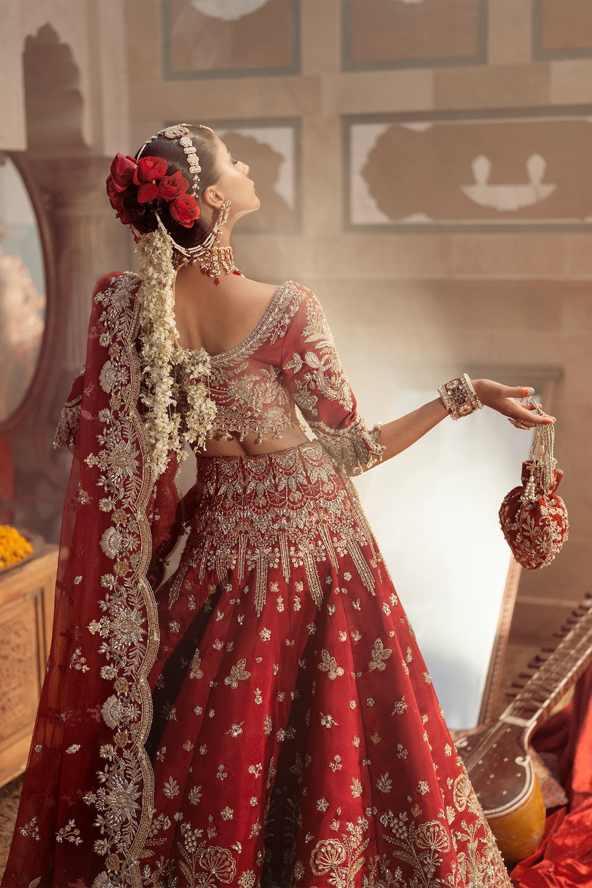 Nyra Couture Amara style — Mairaz red lehenga reference, view 4 of 9