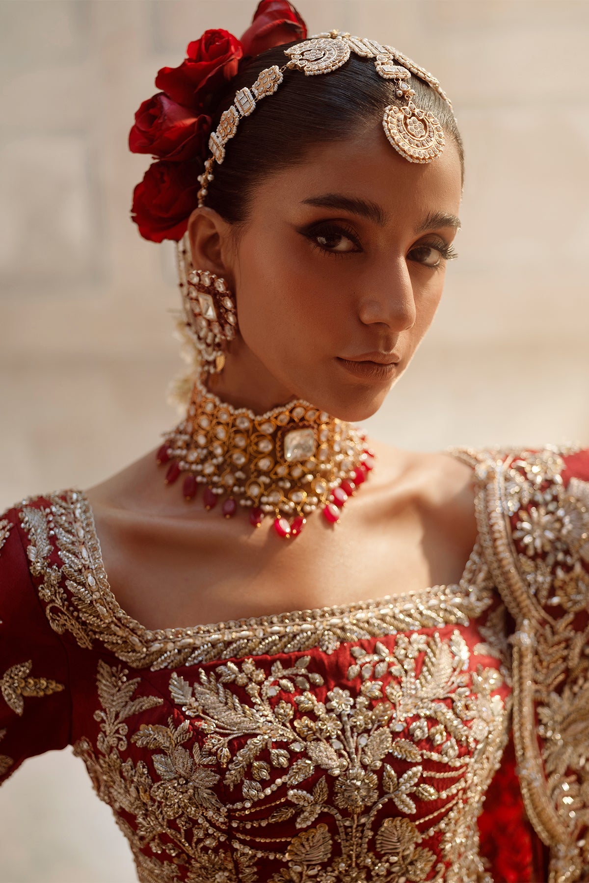 Nyra Couture Amara style — Mairaz red lehenga reference, view 9 of 9