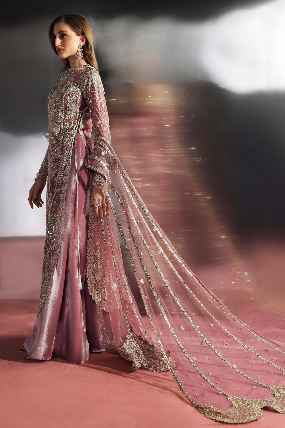 Soraya Velisse style — Mairaz rose pink three-piece suit reference, view 1 of 2