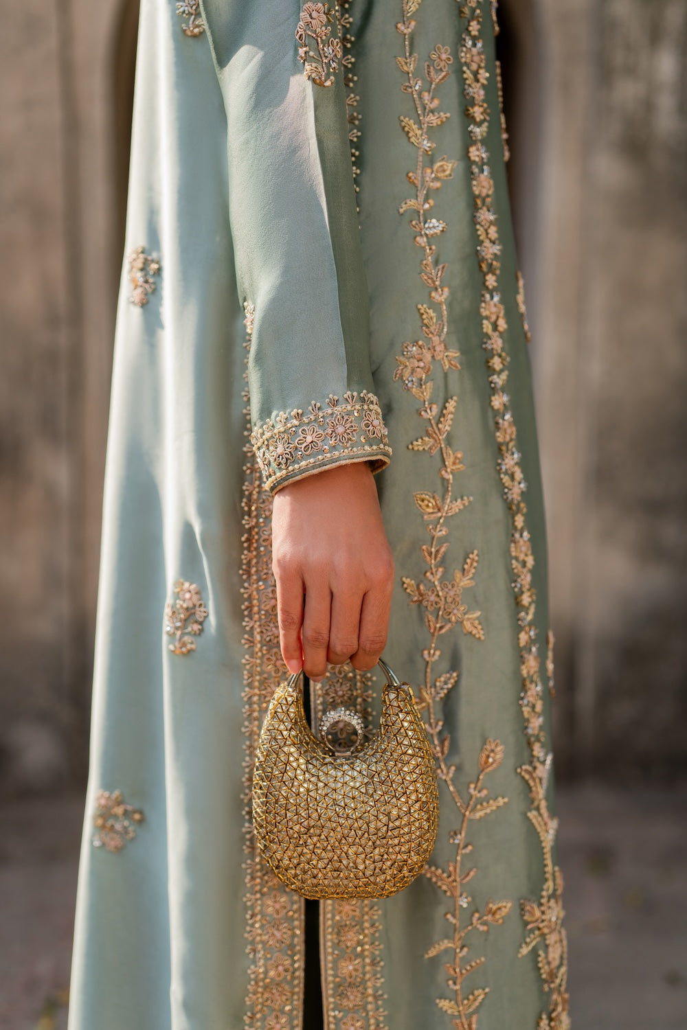 Nayab Style — Mairaz Mint Green Three-Piece Suit