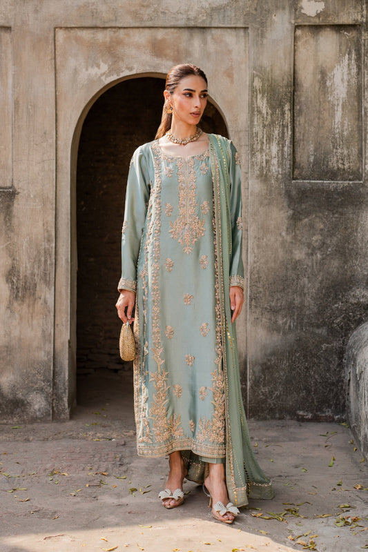 Nayab Style — Mairaz Mint Green Three-Piece Suit