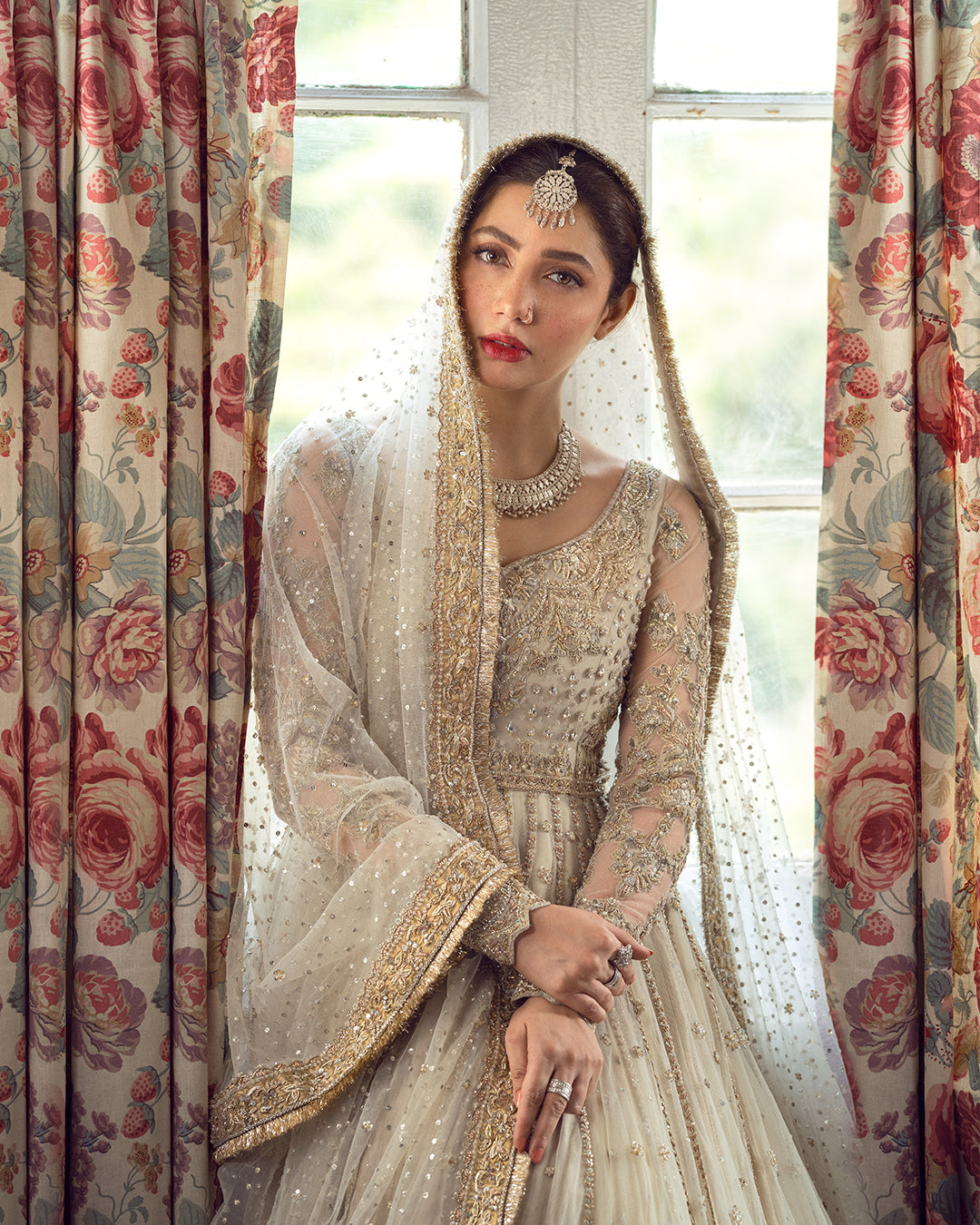 Faiza Saqlain Anamta style — Mairaz Ivory Gown reference, view 3 of 5