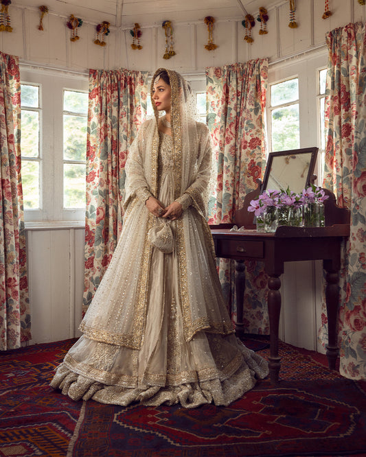 Faiza Saqlain Anamta style — Mairaz Ivory Gown reference, view 1 of 5
