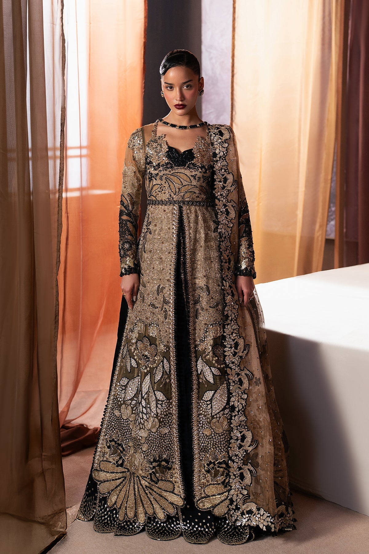 Afrozeh Rayyan Style — Mairaz Black Three-Piece Suit