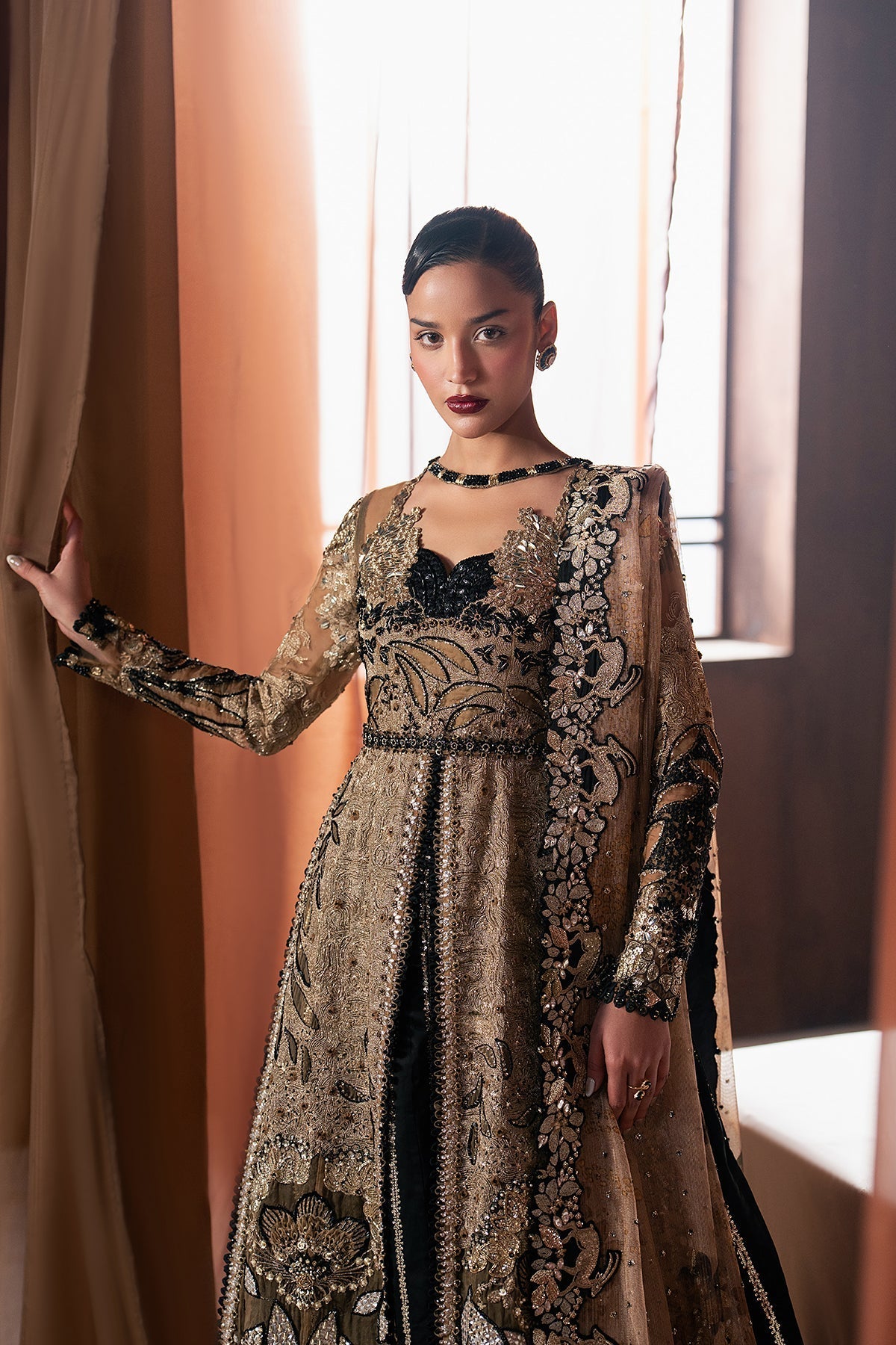 Afrozeh Rayyan Style — Mairaz Black Three-Piece Suit