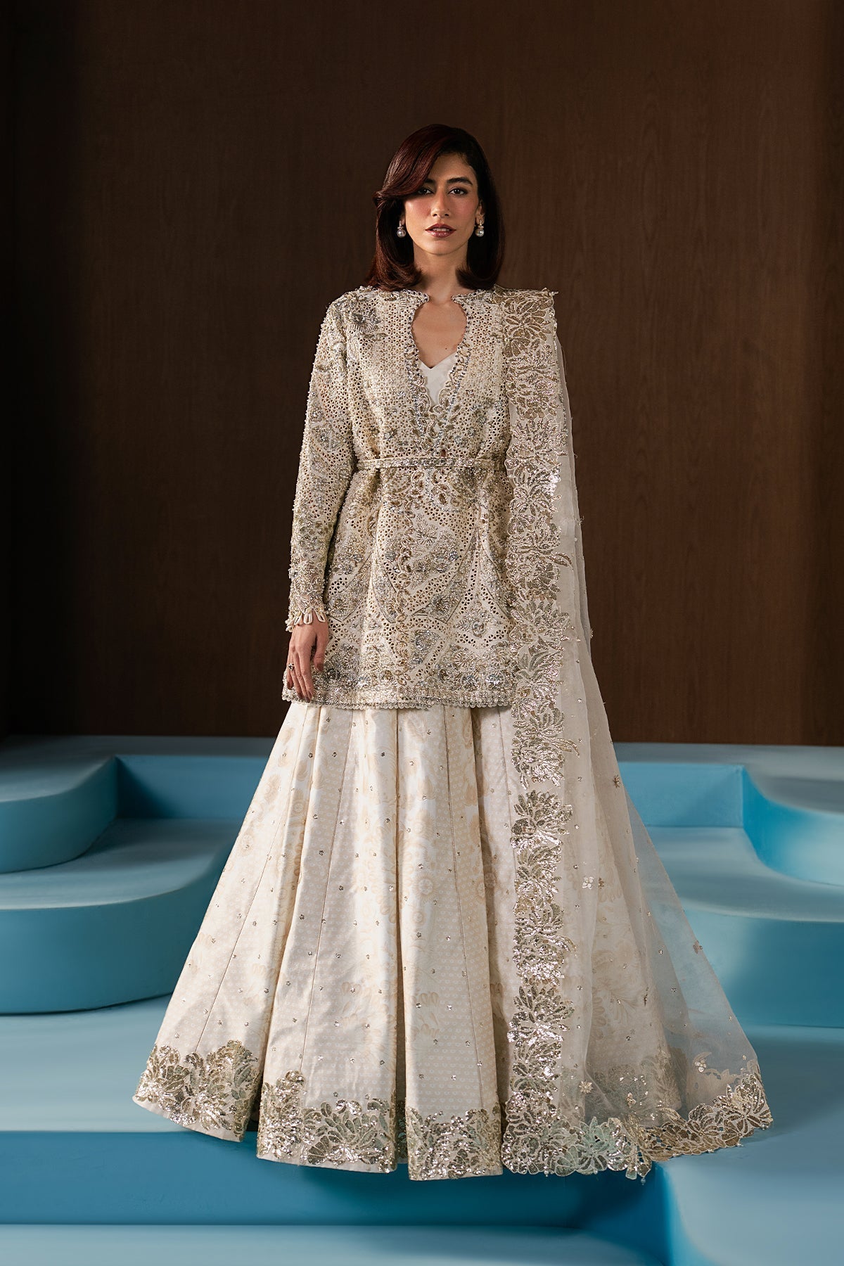 Afrozeh Rohave Style — Mairaz Ivory Three-Piece Suit