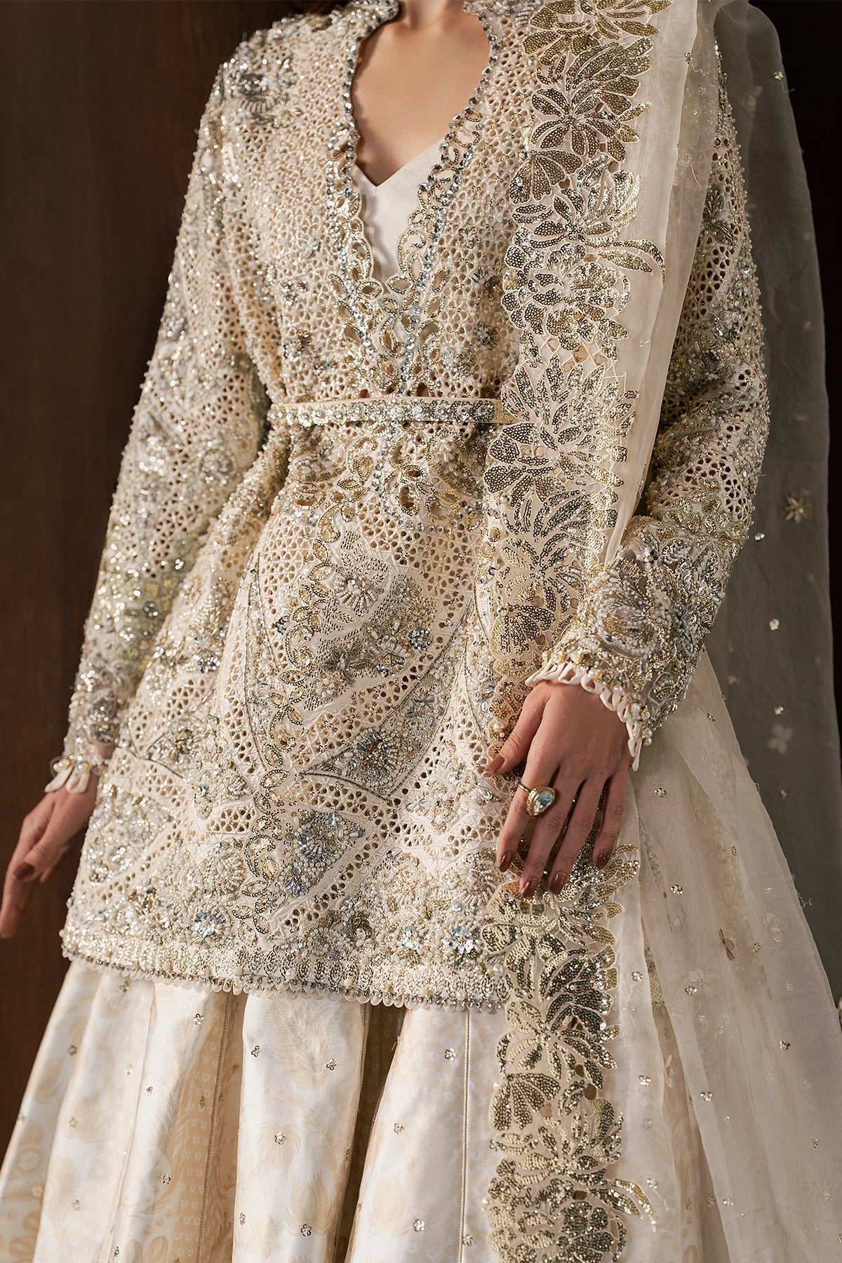 Afrozeh Rohave Style — Mairaz Ivory Three-Piece Suit