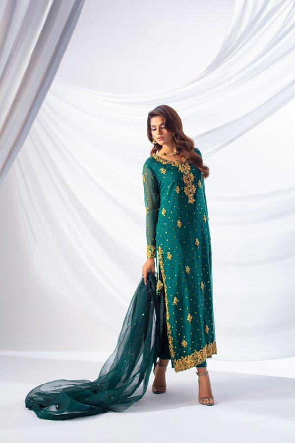 Sehrish Nadeem – Green Kamdani Style — Mairaz reproduction, product view 1 of 4