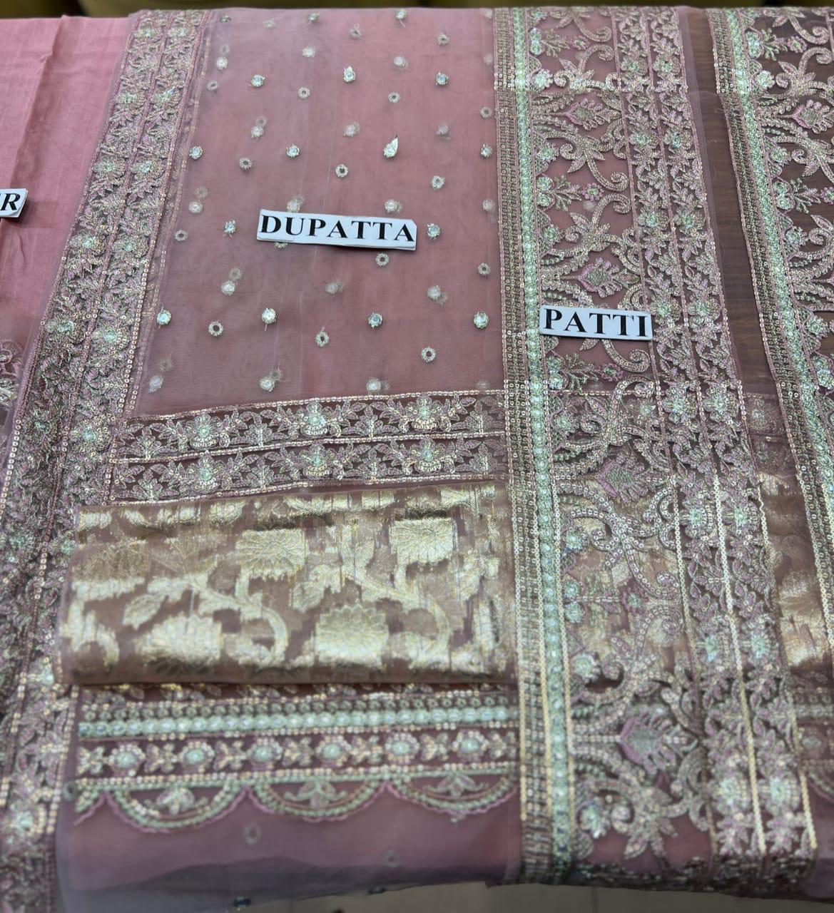 Faiza Saqlain Zeena style — Mairaz Salmon Sharara Set reference, view 6 of 14