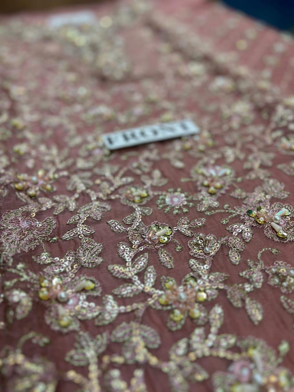 Faiza Saqlain Zeena style — Mairaz Salmon Sharara Set reference, view 4 of 14