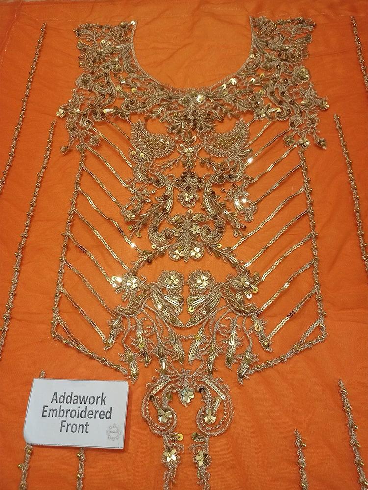 Ansab Jahangir Style — Mairaz Orange Lehenga