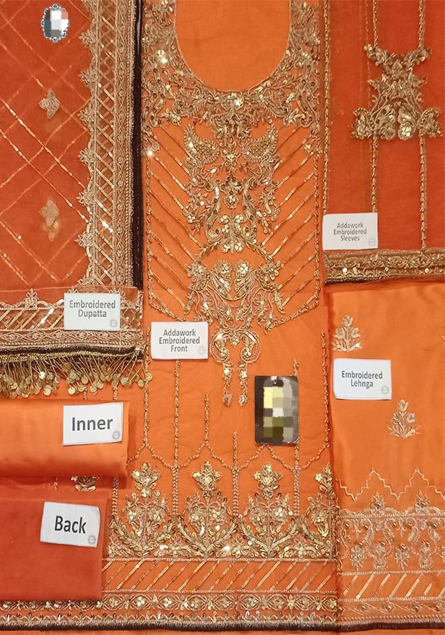 Ansab Jahangir Style — Mairaz Orange Lehenga