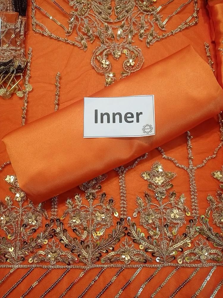 Ansab Jahangir Style — Mairaz Orange Lehenga