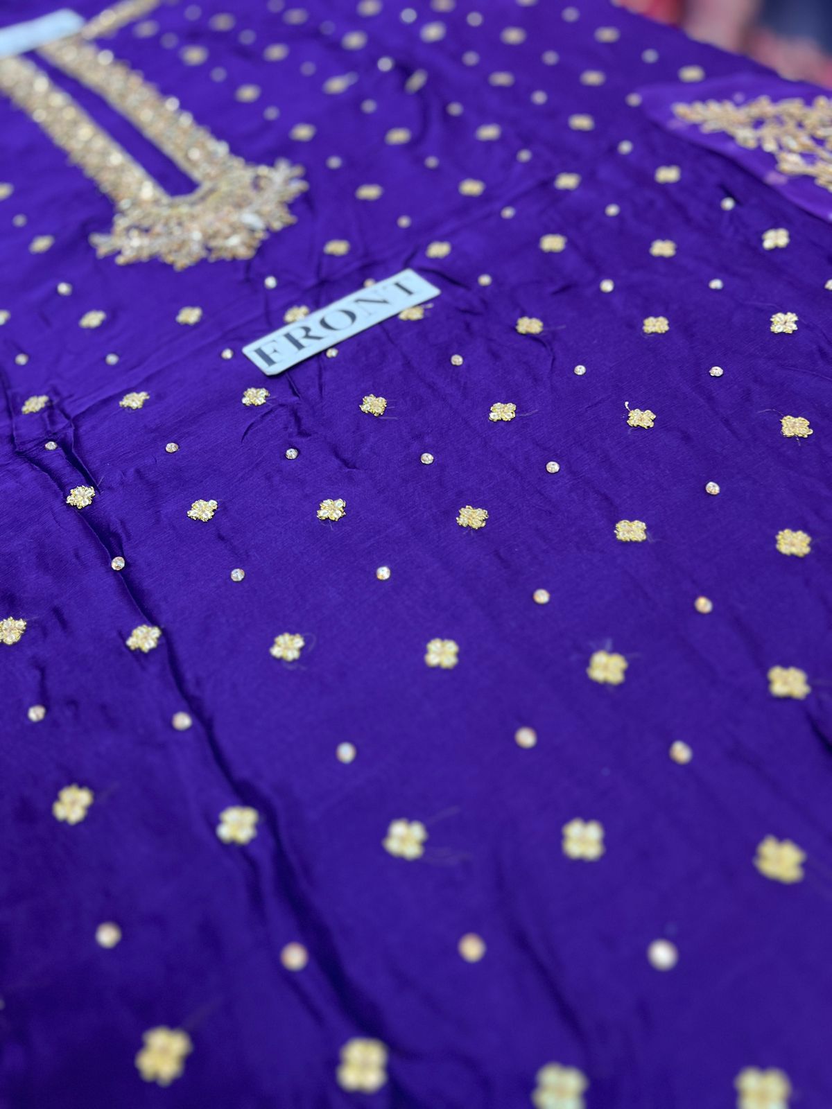 Haris Shakeel – Brides Purple Style, fabric and embroidery detail 8