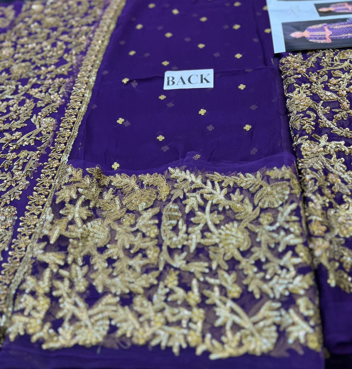 Haris Shakeel – Brides Purple Style, fabric and embroidery detail 7
