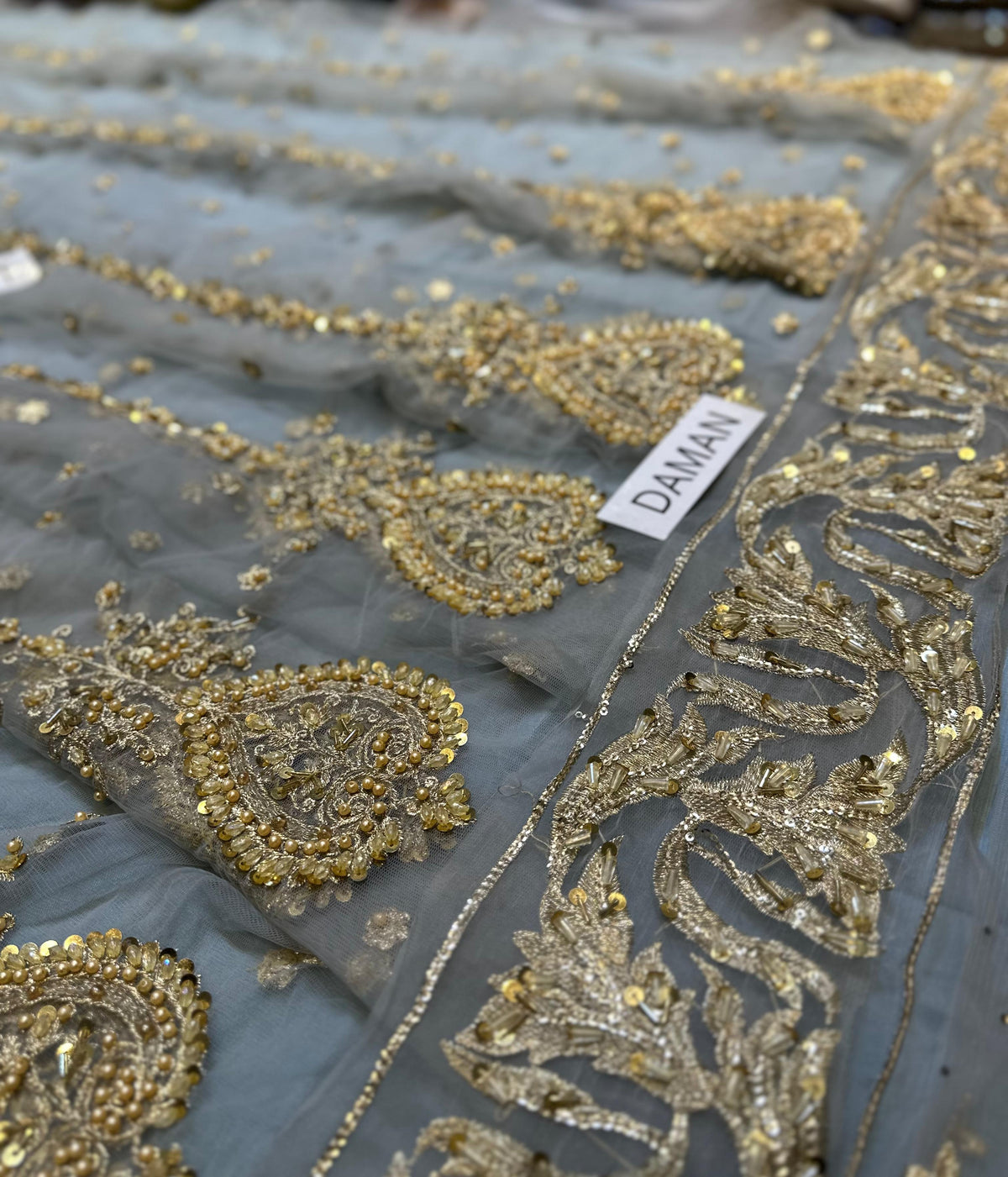Faiza Saqlain Ahlah Style — Mairaz Embellished Net Pishwas & Sharara, product view 8 of 10