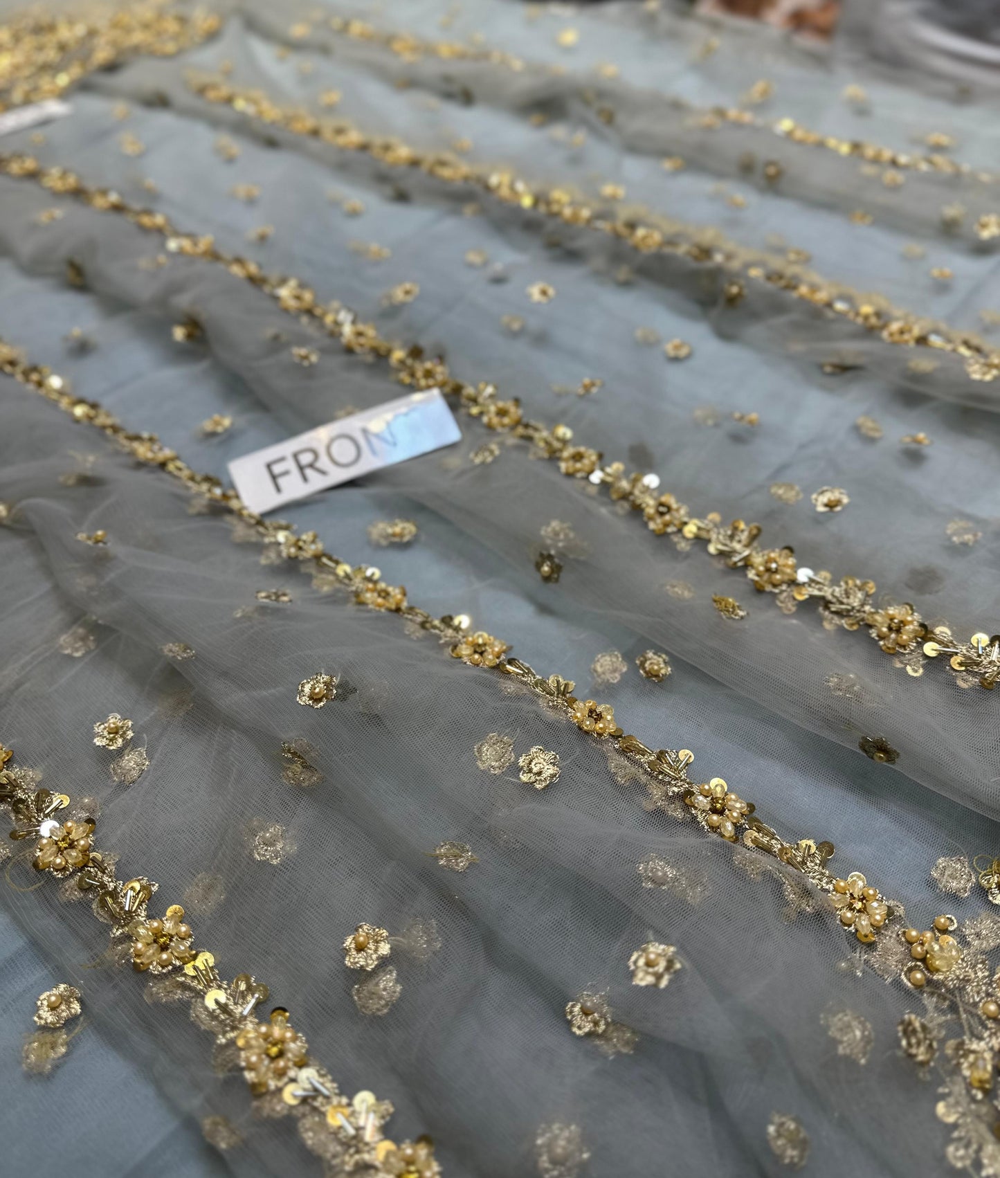 Faiza Saqlain Ahlah Style — Mairaz Embellished Net Pishwas & Sharara, product view 7 of 10