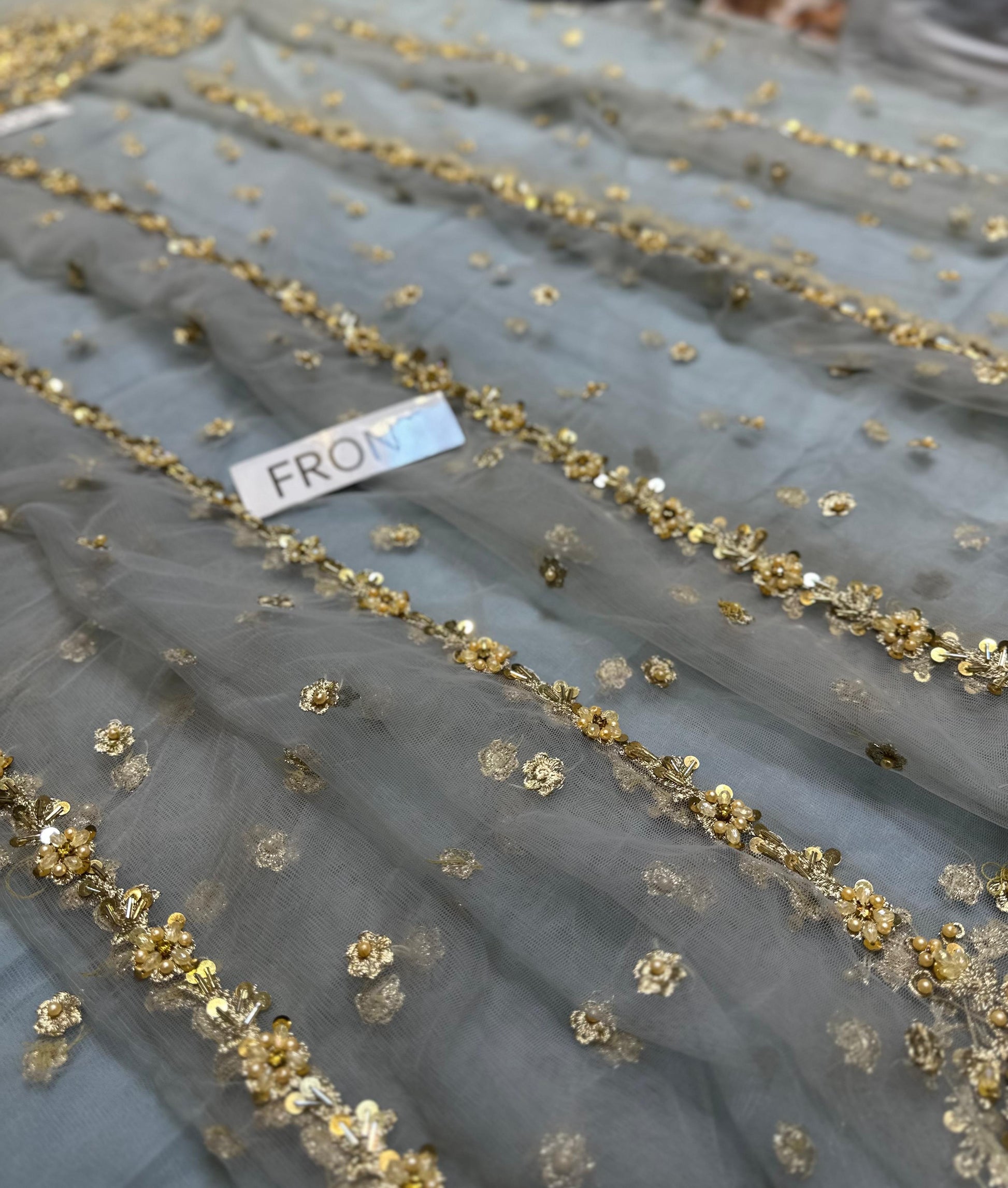 Faiza Saqlain Ahlah Style — Mairaz Embellished Net Pishwas & Sharara, product view 7 of 10