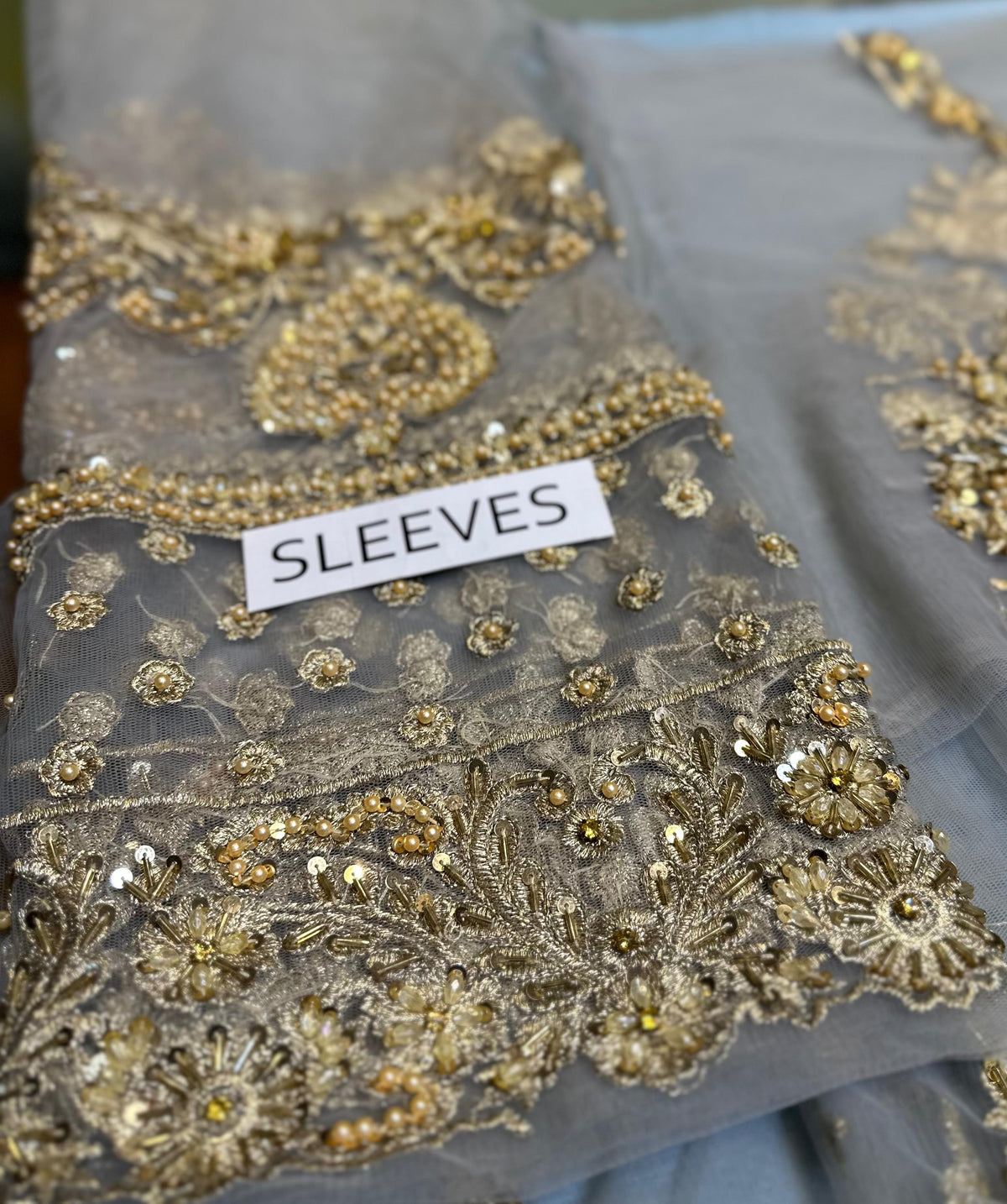 Faiza Saqlain Ahlah Style — Mairaz Embellished Net Pishwas & Sharara, product view 6 of 10