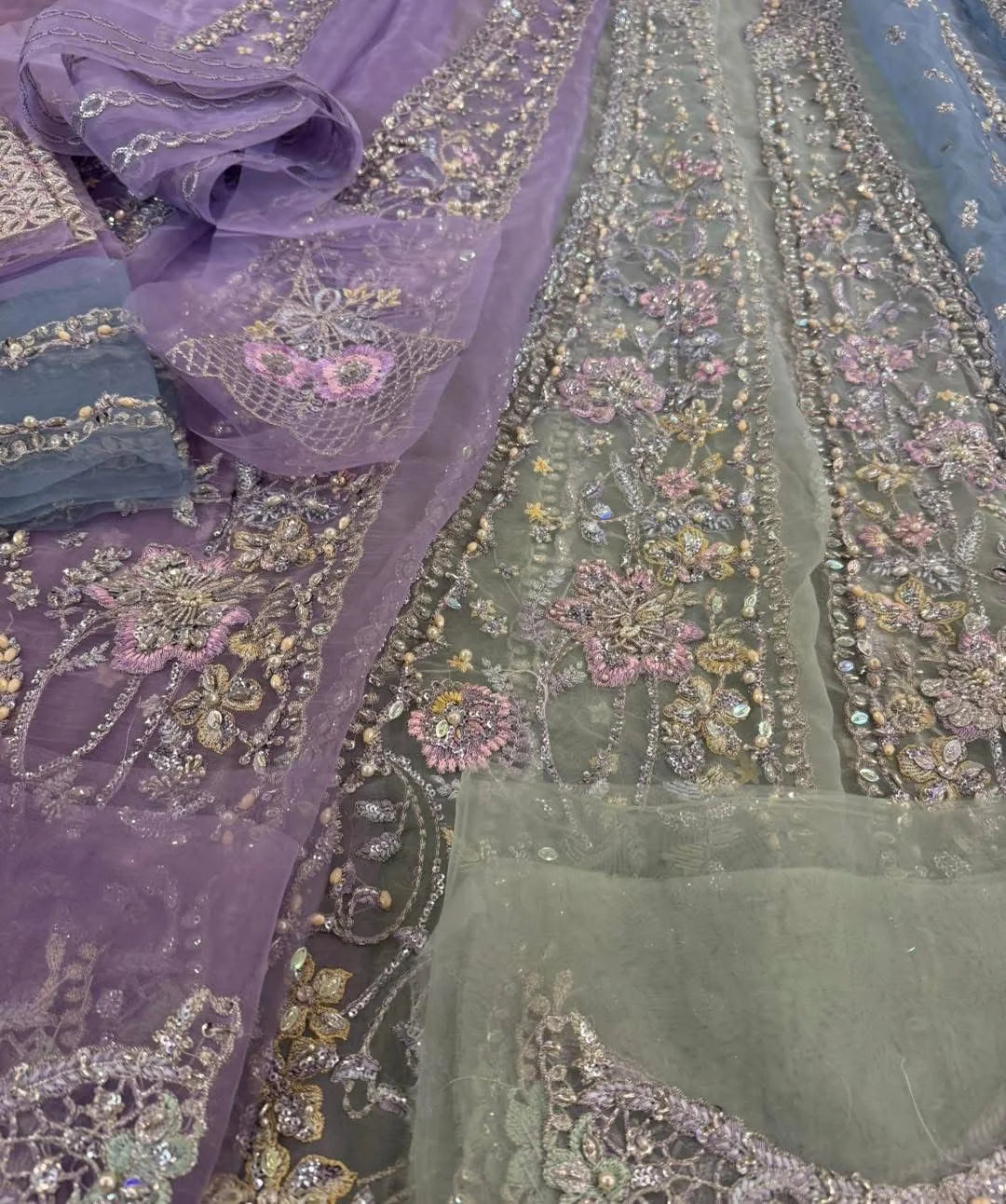 Soraya – Orchid Style, lilac dupatta and embroidered panel detail