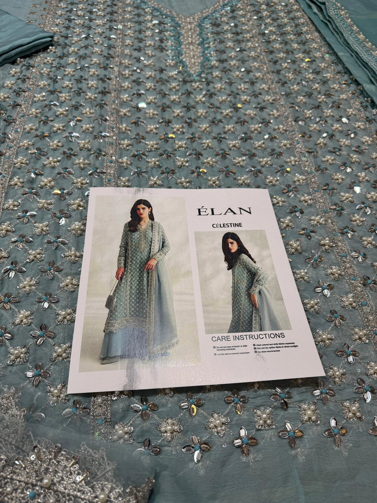 Élan – Célestine Style, embroidered panel with design reference