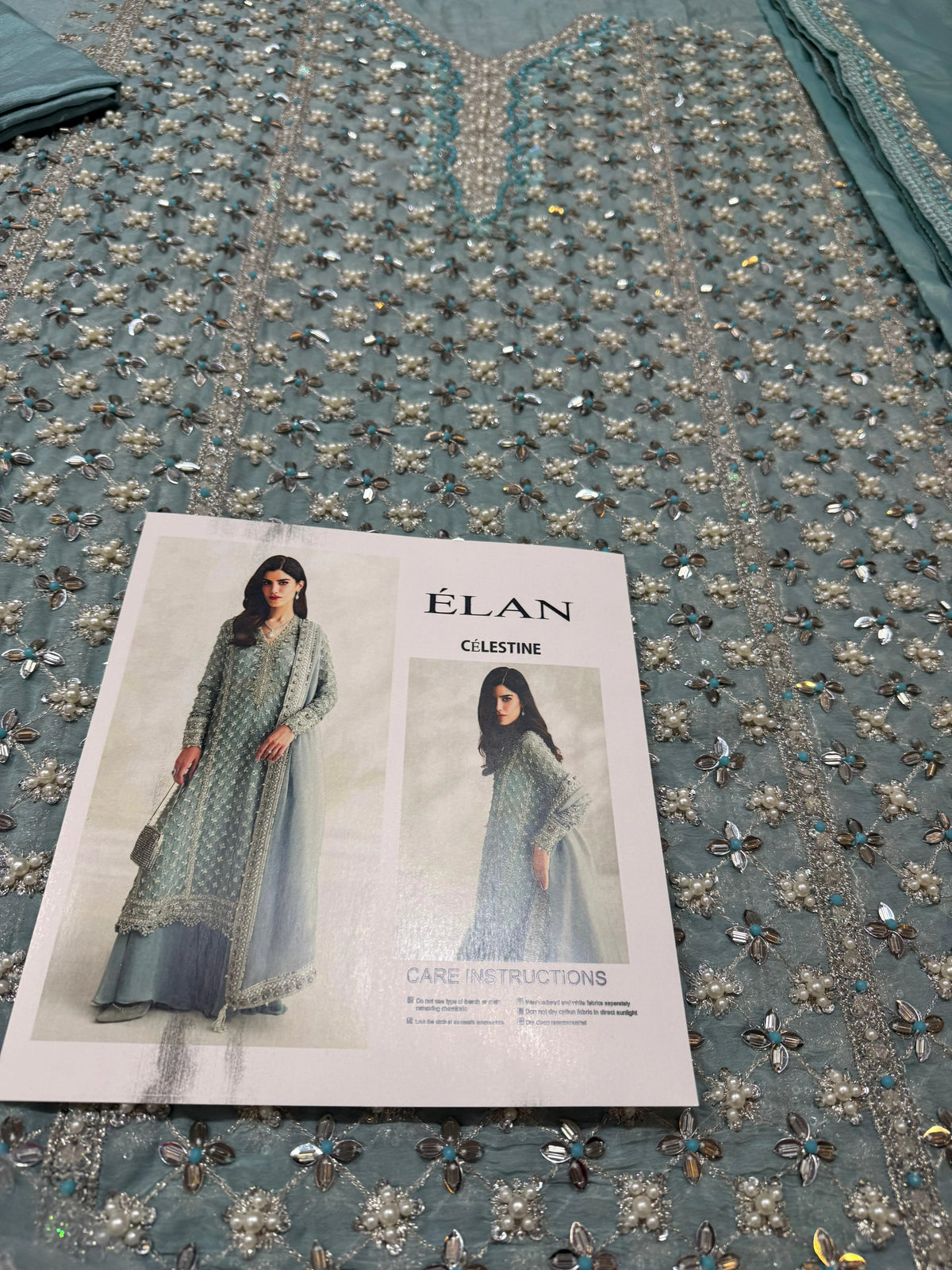 Élan – Célestine Style, hand-embellished fabric detail
