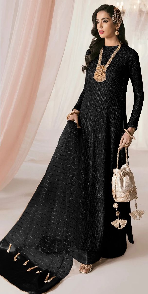 Nilofer Shahid Ecstasy Style — Mairaz Black Three-Piece Suit