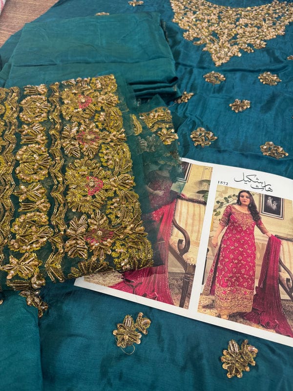 Haris Shakeel Brides Style — Mairaz Sea Green Formal Ensemble