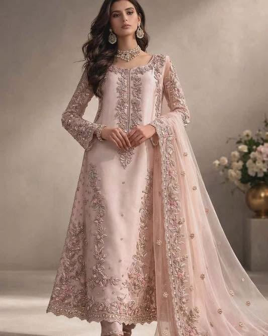 Agha Noor – Blush Royale Style front view